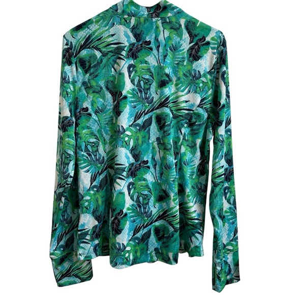 Tommy Bahama Azure Lagoon Women Size XL Long Sleeve Mock Neck 1/4 Zip Golf Shirt - Picture 3 of 12